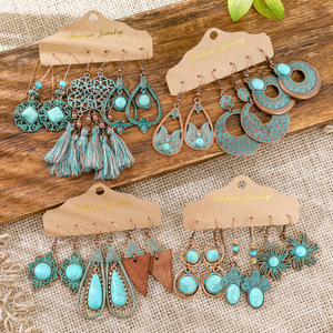Bohemian Fashion Earrings Set Alloy Antique <b>Bronze</b> Plated Tassel <b>Drop</b> Women's Party Jewelry - Product Image 1