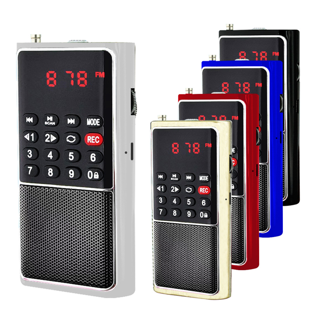 LCJ L-338 Rechargeable Small Size Mini Digital Pocket Radio FM with Titanium Alloy Antenna