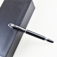 Verkopen Goed Nieuwe Type Matte Zwarte Luxe Montblank Roller Balpen Gel Inkt Pen Met Top Diamant