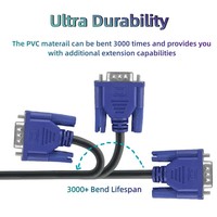 Câble VGA Haute Qualité 1080p Mâle-Mâle, Vente Chaude, Connecteur VGA 15 Broches 3+2, Câble Vidéo HD pour Ordinateur et Projecteur