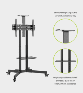 Modern Furniture Movable LCD Mobile <strong>TV</strong> <strong>Stand</strong> Designs <strong>Mount</strong> Mobile Metal <strong>TV</strong> Trolley With Wheels - Product Image 4
