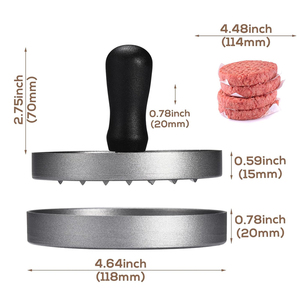 Prensa para <span class=keywords><strong>Hamburguesas</strong></span> Antiadherente, Impermeable, de Aluminio Ecológico, DAPHYLA DP-5987, para Parrillas y Planchas de Camp <span class=keywords><strong>Chef</strong></span> - Product Image 3