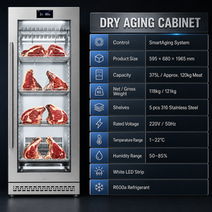 Armoire de maturation intelligente commerciale 375L pour viande 1-22 ° Contrôle de l'humidité pour steakhouse, boucherie, hôtel - Product Image 2