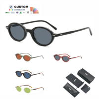 Vente en gros de lunettes de soleil photochromiques rétro vintage de style Y2K, petites lunettes ovales en acétate polarisées pour femmes et hommes, logo personnalisé