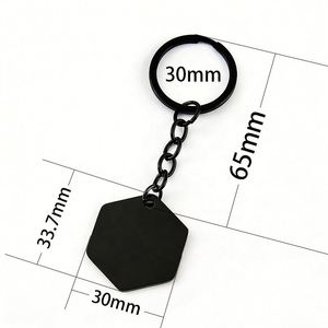 Personnalisation sur mesure, gravure au laser, impression de logo, porte-clés en acier inoxydable, matériau hexagonal vierge, porte-clés en métal - Product Image 2