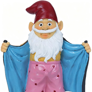 Statua di Gnomo da Giardino Divertente e Malizioso, Figurina di Gnomo da Prato, Gnomo che dice 'SALUTA IL MIO PICCOLO <span class=keywords><strong>AMICO</strong></span>', Gnomo da Giardino con Mutandine in Vista, Decorazione da Giardino - Product Image 6