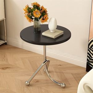 Table basse d'angle moderne minimaliste de style nordique <span class=keywords><strong>en</strong></span> acier inoxydable avec plateau <span class=keywords><strong>en</strong></span> bois de cerisier pour salon, côté canapé, mini table de chevet - Product Image 2