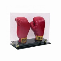 Vitrine murale inclinée pour magasin Tenture murale Perspex Casque vitrine Sport Display Box avec base noire