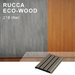 Rucca 럭셔리 WPC 외관 야외 장식 벽 클래딩 패널 디자인 Coextrusion 패널 나무 사이딩 보드 건축재료