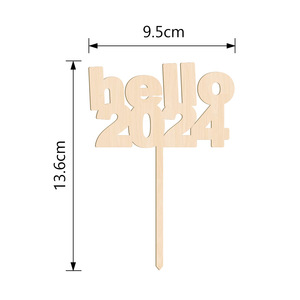 Decoración de pastel de Año Nuevo 2025 de madera transfronteriza, Feliz Año Nuevo, Feliz año nuevo, tira de luces para pastel de boda, accesorios de fotografía - Product Image 4
