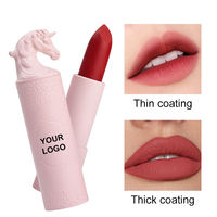 Rouge à lèvres mat végétalien en velours nude, ingrédients minéraux, lèvres rétro, marque privée avec tube rose mignon, logo personnalisé