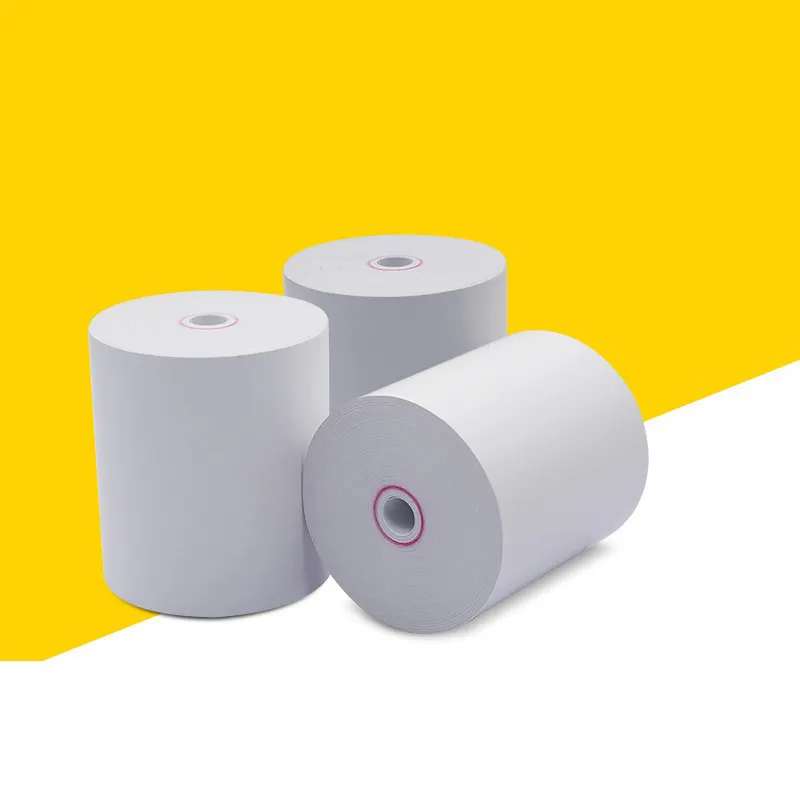 Rollo de papel térmico POS impreso, muestra gratis, 80mm, para cajero