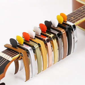 Capo pour <span class=keywords><strong>guitare</strong></span> folk trois-en-un en alliage de zinc, plectre pour <span class=keywords><strong>guitare</strong></span> électrique et acoustique, accessoires d'instruments de musique - Product Image 2