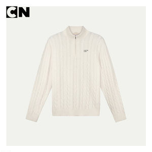 Pull en laine mérinos pour homme, certifié GRS, fabrication sur mesure, logo personnalisé, motif uni, origine Guangdong, pull côtelé d'hiver - Product Image 2