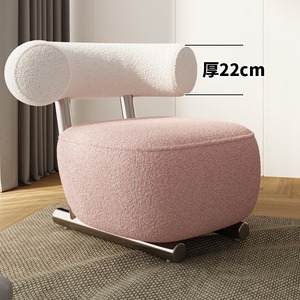 Italian Style Single Sofa Chair Lamb Wool Modern Chaise Lounge Living Room Designer Furniture - Product Image 2