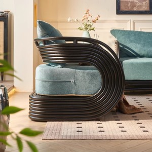 Nordique simple balcon tissé <span class=keywords><strong>rotin</strong></span> naturel <span class=keywords><strong>salon</strong></span> décontracté <span class=keywords><strong>petit</strong></span> appartement canapé chaise - Product Image 5