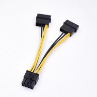 Gerawell 18AWG Dual 6 Pin Female ke 8 Pin Male PCI Express GPU Card Power Adapter Wiring Harness Model 2*6PIN