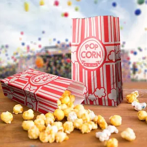 Sac en papier imprimé de logo personnalisé frites pain bonbon pop-corn snack sacs d'emballage alimentaire pour micro-ondes frites pop corn à emporter