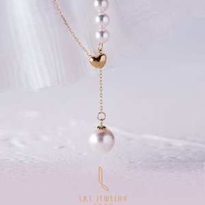 Cadena de perlas de oro <span class=keywords><strong>Real</strong></span> de 18K para mujer, collar de perlas de agua de mar de diseño único, perlas de grado 3A, cadena de eslabones ajustable para regalo - Product Image 5