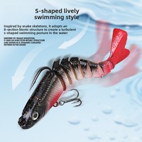 Leurre souple bionique multi-articulé en PVC, enveloppé de plomb, à queue coupée en queue de poisson, avec hameçons, pour la pêche au bar et à la truite en lac, 9cm 17g