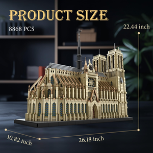 Reobrix 66016 Notre-Dame de <span class=keywords><strong>Paris</strong></span>, Blocs de Construction Anciens en Plastique ABS, Modèle de Scène Urbaine Européenne, Jouet Éducatif à Assembler Soi-même - Product Image 4
