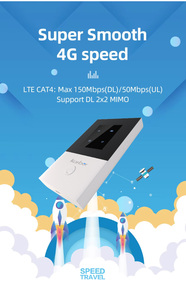 Karbor 4G LTE Mini mifis <span class=keywords><strong>ROUTER</strong></span> 150Mbps Wifi D-Link 4G di động <span class=keywords><strong>Router</strong></span> Modem 2100mAh Pin khe cắm thẻ Sim cho ngoài trời VoIP - Product Image 4