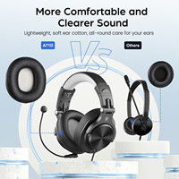 OneOdio A71D Headset berkabel, Headset Over Ear dengan mikrofon lepas pasang dan Headset Studio profesional