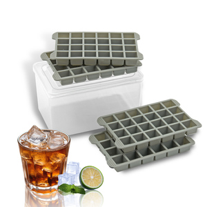 Mini moule à glaçons Sphère personnalisé à dégagement facile Machine à boules de glace pour cocktail de whisky Petit plateau à glaçons rond réutilisable <span class=keywords><strong>avec</strong></span> <span class=keywords><strong>couvercle</strong></span> et poubelle - Product Image 3