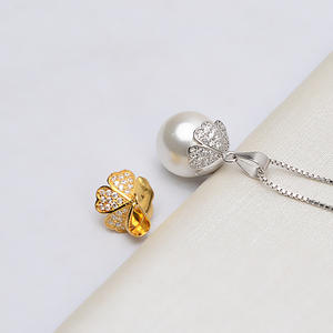 จี้เงินแท้ S925 รูปทรงบาโอโถวขนาดใหญ่ สำหรับผู้หญิง 14-18 มม. พร้อมไข่มุก จี้โซ่แบบโปร่ง พร้อมอุปกรณ์ DIY 777 อุปกรณ์ตกแต่งเครื่องประดับ - Product Image 2