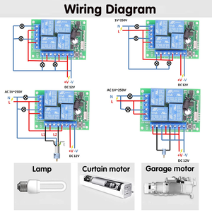 Công Tắc Điều Khiển Từ Xa Không Dây Thông Dụng 433 Mhz Mô Đun Bộ Thu Rơ Le DC 12V 10A 4CH Và Bộ Phát Từ Xa 4 Kênh RF 433 Mhz - Product Image 4