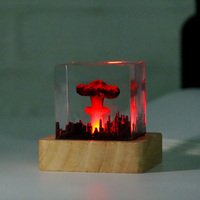 Lampe décorative de veilleuse de bombe atomique de résine faite à la main pour la maison et les objets de collection de cadeaux