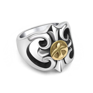 Bague Unisexe en Acier Titane Plaqué Or Style Punk Rétro Japonais Coréen avec Aigle, Bijou Tendance SA926 - Product Image 1