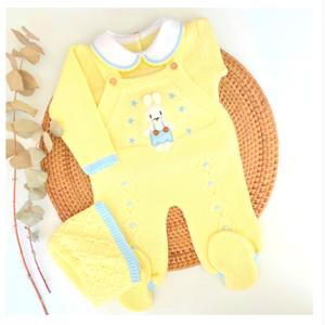Kaiyue OEM/ODM tùy biến dệt kim sơ sinh áo len thiết lập Primera puesta bé đan Quần Áo Bunny mô hình bé dệt kim Romper - Product Image 5