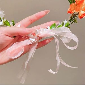 Diadema de Flores Rosadas Estilo Hada, Guirnalda de Flores Realistas para Fotografía, Festivales de Música, Fiestas y Regalos de Cumpleaños - Product Image 3