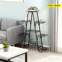 Support de pot de fleurs suspendu en métal pour jardin extérieur, fer forgé, étagère de rangement à 3 niveaux, écologique