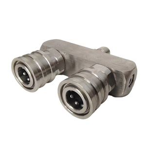 Adaptateur à double buse en acier inoxydable, tige de connexion rapide de 1/4 pouces pour nettoyeur haute pression, utilisation pour le dégraissage - Product Image 1