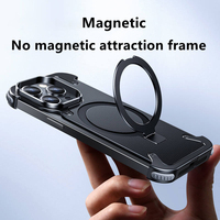 Casing ponsel keluaran baru, pelindung transparan Pc bingkai logam paduan Aluminium dengan 4 sudut tahan guncangan untuk iphone 16 Pro Max 15 14 13 12