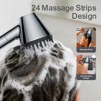 Ensemble de douche à main massant pour le lavage des cheveux, avec 24 bandes de massage intégrées