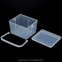 Boîte de rangement en plastique transparent simple portable rectangulaire avec couvercle à l'échelle pour produits ménagers montres bijoux