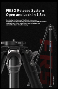 Trépied <span class=keywords><strong>photo</strong></span> et vidéo YC Heavy Payload Onion 75mm Bowl Pineta Peak Low Angle Central Shaft Column Carbon Fiber One-Step - Product Image 2
