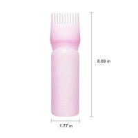 Salon kuaför aracı 6oz saç yağı dağıtım renk boya tarak boyama aplikatör tarak şişe ölçüm fırçası ile