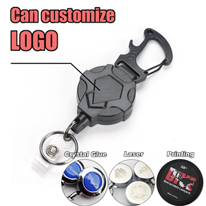 Porte-clés rétractable robuste avec logo <span class=keywords><strong>personnalisé</strong></span> XXH-P079 Porte-<span class=keywords><strong>badge</strong></span> tactique <span class=keywords><strong>pour</strong></span> carte d'identité Mousqueton rétractable avec <span class=keywords><strong>cordon</strong></span> en fil d'acier - Product Image 2