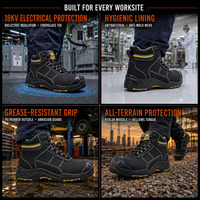 Bottes de sécurité diélectriques MaxiTough 18KV, Action Nubuck, embout en fibre de verre, résistantes aux perforations, chaussures de travail industrielles