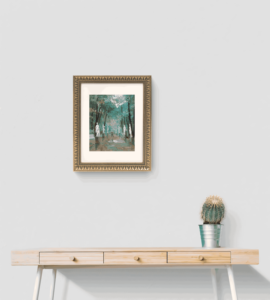 Elégant <span class=keywords><strong>PS</strong></span> Double Face Encadré Forêt Paysage Art Durable Cadre Photo Verdure Lush Statues Classiques Flâner Figure - Product Image 6