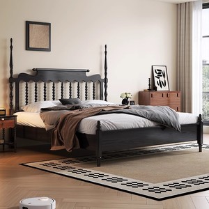 Cabecero Tallado de Madera Maciza Negra Personalizado, Minimalista y Ecológico, para Proyectos de Hoteles y Apartamentos, OEM, ODM, Venta al Por Mayor - Product Image 5