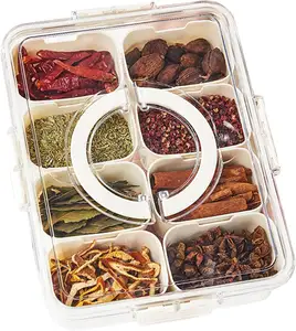 Tray with Lid Reusable Large Food Storage Containers Square Divided Fruit Vegetable Snack Tray Container for Refrigerator