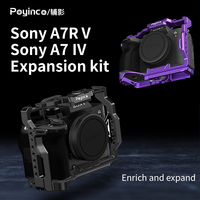 Poyinco Cage et Rig d'Appareil Photo en Aluminium Léger à Dégagement Rapide, Portable et Anti-Rayures pour Alpha 7R V/Alpha 7 IV Noir/Violet