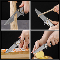 Couteau de survie pliable EDC pour le camping en plein air avec lame en acier inoxydable 3CR13 de 92 mm à haute dureté et manche en acier et plastique OEM