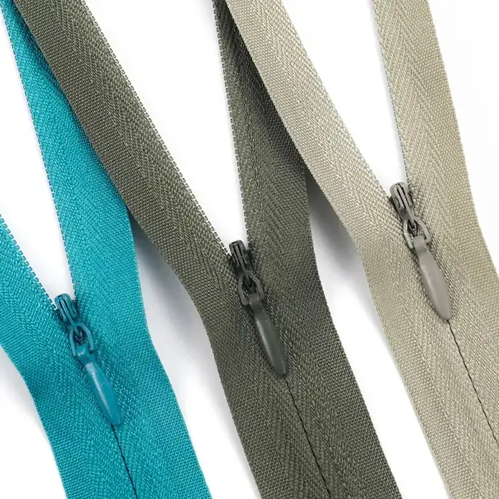 High quality wholesale 4# 3# invisible plastic nylon close-end custom invisible zipper #3 nylon zipper for garments