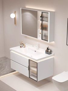 <span class=keywords><strong>Meuble</strong></span> sanitaire de salle de bain suspendu au mur de 30 pouces en contreplaqué de miroir avec lavabo en céramique - Product Image 3